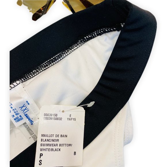 Black & White Elasticated Waistband Bottom Swimwear - Picture 7 of 7